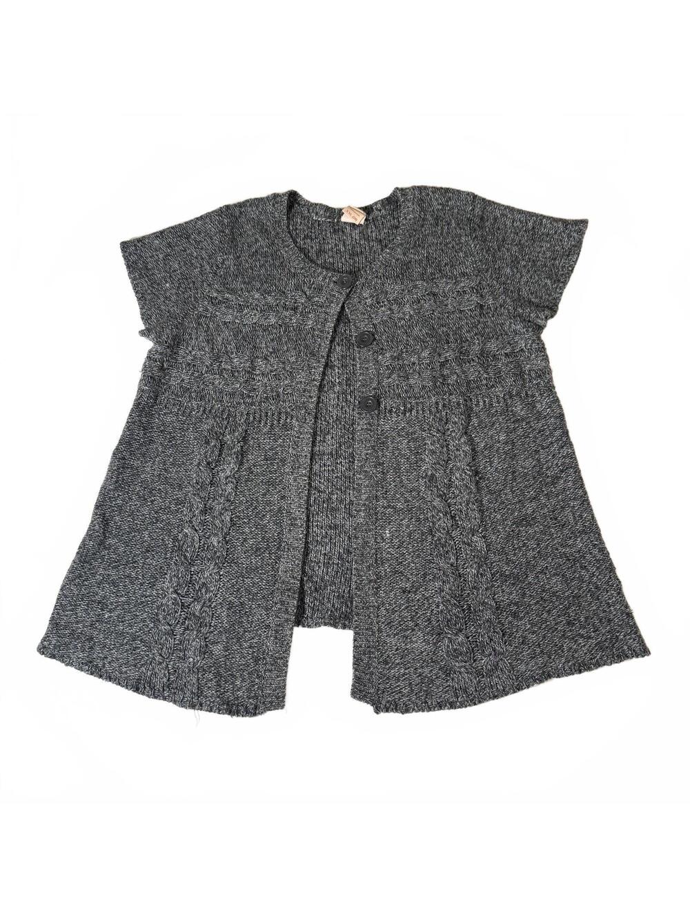 Faded Glory Button Detail Gray Knit Cardigan Sweater Mini Dress/Tunic Fall Cozy